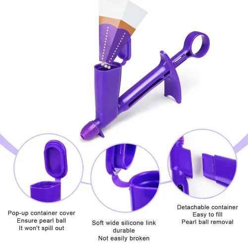 Vista 4 de Paquete de 2 aplicadores de perlas de plástico, 2 tamaños, conveniente y rápido comestible, para decoración de pasteles de fondant