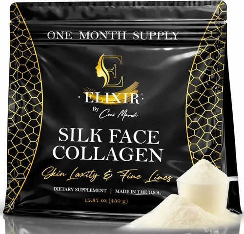 Colágeno facial de seda, péptidos de colágeno en polvo para mujeres, cara y cuello, 0.49 oz de proteína, colágeno de peso molecular ultra bajo, para