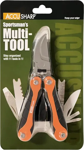 Vista 2 de AccuSharp Sportsman multiherramienta 11 en 1 con podadora/cortadora H&, portátil, plegable y compacta, herramienta multiusos para uso al aire libre