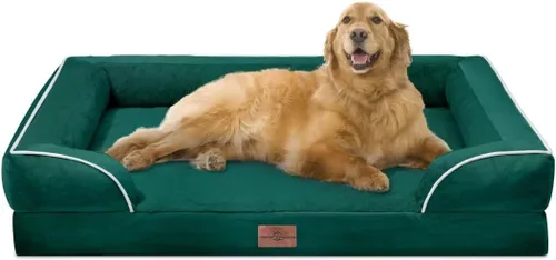 Vista 38 de Comfort Expression - Cama ortopédica para perros pequeños, 20 x 14 pulgadas, cama impermeable y de apoyo de espuma con cojines removibles, sofá
