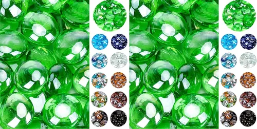 Vista 20 de onlyfire Cuentas de vidrio planas para hoguera de propano, rocas de vidrio reflectantes de 1/2 pulgada, canicas planas de 10 libras para chimenea