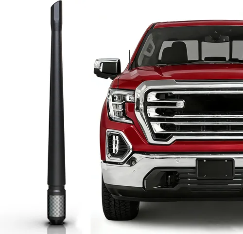 Vista 31 de TEKK Carbon Fiber Short Antenna Compatible with 2006 to 2026 Silverado 1500 / GMC Sierra 1500/7.9 Inches Premium Flexible Rubber/Designed for