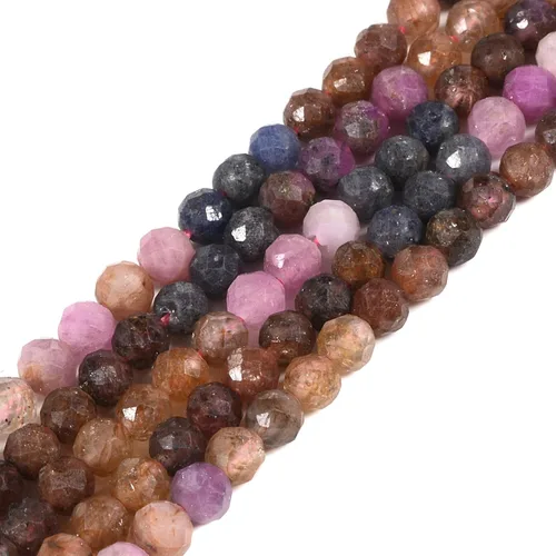 Vista 5 de Cuentas Redondas Facetadas de Ópalo Verde de 4 mm Sueltas de 16 Pulgadas para Hacer Joyas