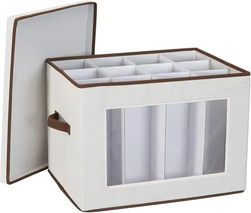 Vista 3 de Household Essentials Baúl alto para guardar botellas y vino, natural