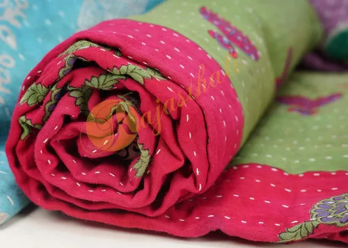 Vista 6 de Venta al por mayor, cobijas tribales Kantha, lote variado, estilo vintage, acolchados de algodón para cama, con parches antiguos (3)