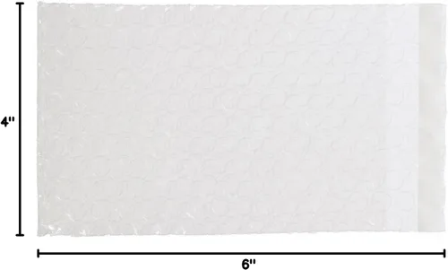 Vista 4 de Generic Bolsa de embalaje autosellante de burbujas transparentes lisa en ambos lados 4 "x 6"+1" - 100 PCS