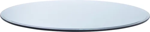 Vista 3 de Spancraft Mesa redonda de vidrio transparente de 1/2 pulgada de grosor de 44 pulgadas con borde biselado y vidrio templado, parte superior de vidrio