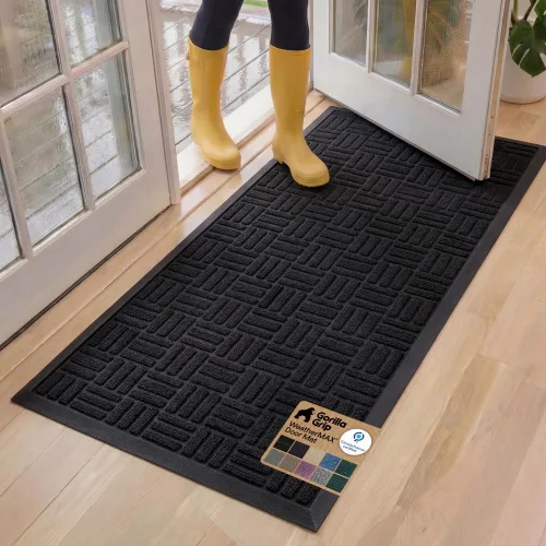 Vista 62 de Gorilla Grip - Tapete WeatherMax todo terreno 100% impermeable, caucho natural, resistente a manchas y decoloración, interior y exterior, fácil