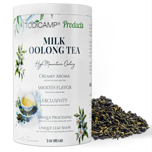 Vista 9 de Té de Hoja Suelta de Oolong con Leche – Té Premium Chino de Oolong 1 lb Doble Aroma Lácteo y Sabor Suave Lata de Té de Hoja Suelta a Granel Té