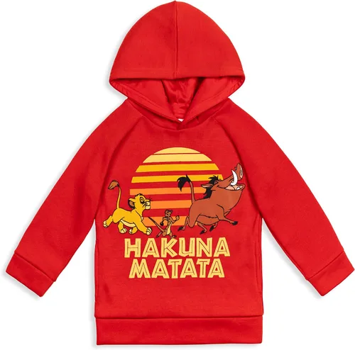 Vista 2 de Disney Lion King Simba Pumbaa Timon - Conjunto de sudadera con capucha y pantalones de vellón para niños grandes