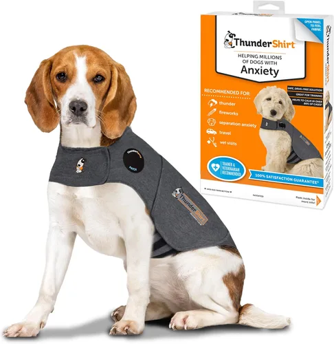 Vista 6 de ThunderShirt para perros, pequeño, gris jaspeado, clásico, chaleco calmante para aliviar la ansiedad del perro Gris Heather