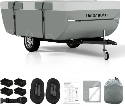 Vista 27 de Umbrauto Cubierta para caravana de 5ª rueda de 28 a 31 pies, 7 capas superiores extra gruesa, cubierta de quinta rueda, impermeable, resistente al