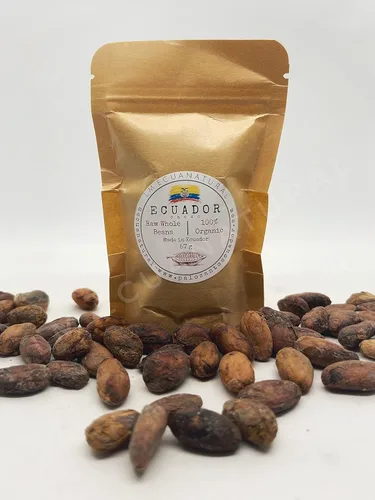 Vista 3 de Granos de cacao crudos ecuatorianos orgánicos hechos en Balzar Ecuador (2 onzas)