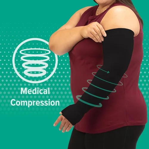 Vista 5 de Juzo Soft 2001, Manga de compresión con banda superior de silicona, 20-30 mmHg