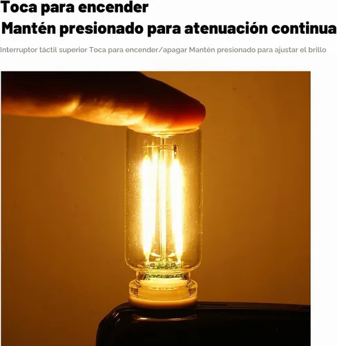 Vista 4 de Luz nocturna retro USB, luces regulables táctiles, luz nocturna USB enchufable, mini bombilla LED para automóvil, campamento, regalo, fiesta, regalo