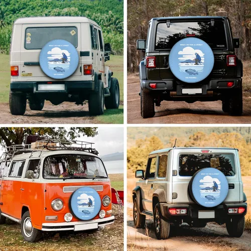 Vista 3 de Cubiertas de neumáticos de repuesto para remolque de caravana, pesca en hielo, resistentes a la intemperie, a prueba de polvo, universales