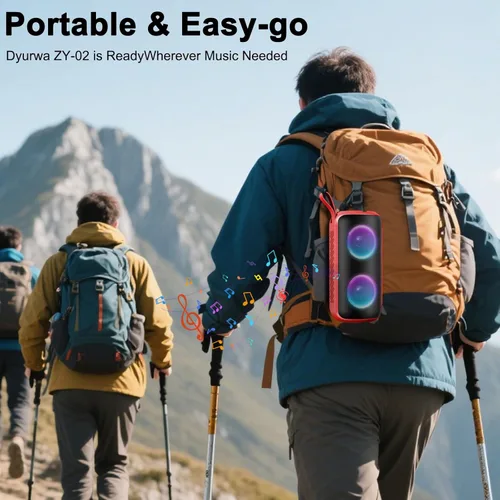 Vista 7 de Altavoz Bluetooth con sonido estéreo HD de 360°, micrófono integrado, Bassup, nuevo altavoz inalámbrico portátil IPX7 impermeable, a prueba