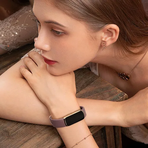 Vista 7 de 8 Pack Bands Compatible with Fitbit Luxe Bands for Women Men, Soft Silicone Wristband Replacement Strap for Fitbit Luxe Fitness and Wellness Tracker