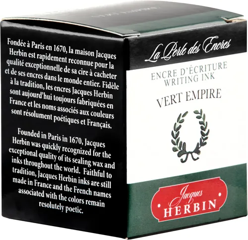 Vista 3 de Herbin Tinta para Pluma Estilográfica - 1.0 fl oz Embotellada - Vert Empire verde (Empire Green)