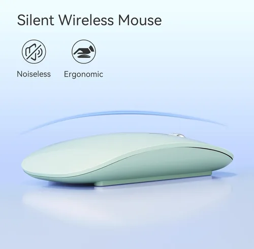 Vista 5 de TENMOS M18 Mouse Bluetooth, mouse inalámbrico recargable USB C, mouse silencioso de triple modo (Bluetooth dual+USB) para computadora, portátil