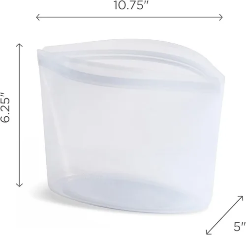 Vista 5 de Stasher Cuenco de Silicona Premium Reutilizable para Almacenamiento de Alimentos, Transparente, Apto para Microondas, Sous Vide, Lavavajillas, Horno