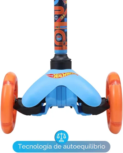 Vista 5 de Self Balancing Kick Scooter with Light Up Wheels, Extra Wide Deck, 3 Wheel Platform, Foot Activated Brake, 75 lbs Limit, Kids & Toddlers Girls or