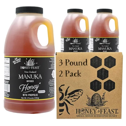 Vista 18 de HONEY FEAST Miel silvestre subtropical de 3 libras: abraza este tesoro apicultor de lotes pequeños crudos y sin filtrar