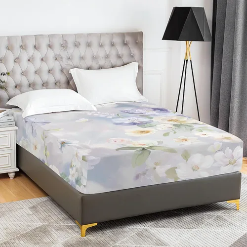 Vista 23 de YIYEA Sábana bajera ajustable de microfibra de doble cepillado de alta calidad, tamaño individual, sábana bajera ultra suave, encogimiento, Blanco