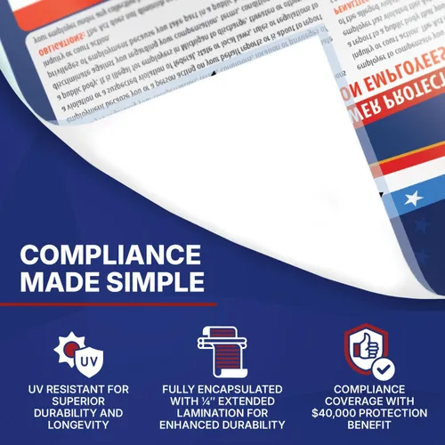 Vista 4 de Póster de la ley laboral federal y estatal de Nueva York 2026 - Versión en inglés - Cumple con OSHA Workplace - Publicación de regulaciones