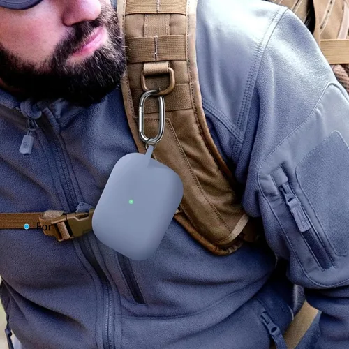 Vista 52 de Funda Protectora para AirPods 1/2, viene con kit de limpieza, funda protectora de silicona suave con hebilla, compatible con estuche de carga