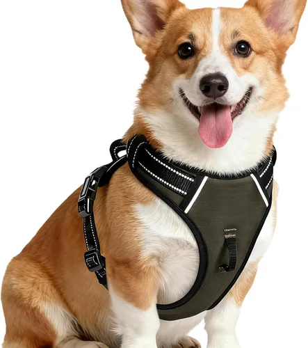 Vista 33 de Arnés para perro sin tirones, chaleco reflectante ajustable y acolchado para mascotas con asa de fácil control, fácil de llevar con nudo elegante