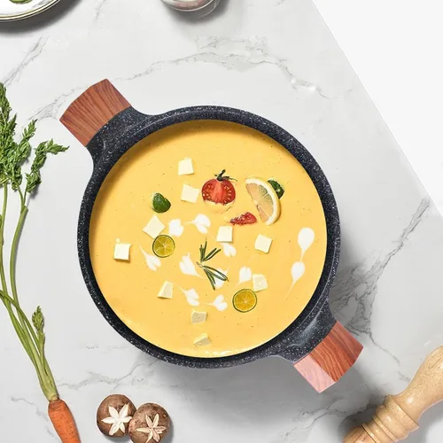 Vista 6 de Olla de sopa antiadherente de 2.5 cuartos de galón, olla antiadherente de inducción con tapa, olla de cocina antiadherente, compatible con todas