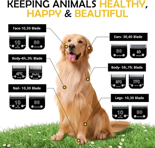 Vista 4 de Cuchillas cortadoras de acero desmontables para perros, tamaño 10, compatibles con Andis longitud de corte de 116 pulgadas