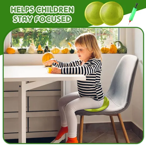 Vista 3 de Jerify 4 Piezas Cojín de Equilibrio Inflable Flexible para Asiento de Balance, Almohadilla de Estabilidad, Disco de Equilibrio, Asiento Sensorial