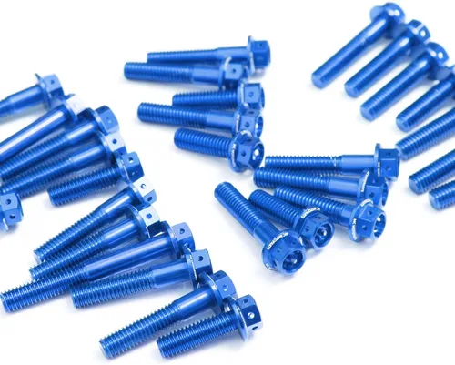 Vista 9 de MC Motoparts Race Spec Kit de pernos de motor cabeza HEX M6 compatible con XJ6 Diversion/F 2009-2016 13 14 15 16 (azul)