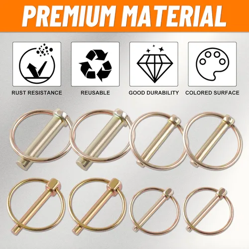 Vista 3 de Kit surtido de 30 pines de linchamiento resistentes para camiones, remolques, tractores, cortacéspedes, accesorios de 3 puntos, granja, césped