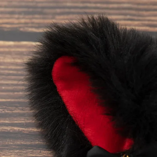 Vista 5 de Diadema de orejas de perro y gato de piel sintética con campanas, accesorio para el cabello flexible y encantador accesorio para el cabello