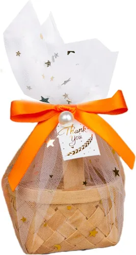 Vista 9 de Mini cesta de regalo tejida a mano de bambú, cajas de dulces, caja de embalaje de chocolate, perfecta para baby showers, cumpleaños, recuerdos