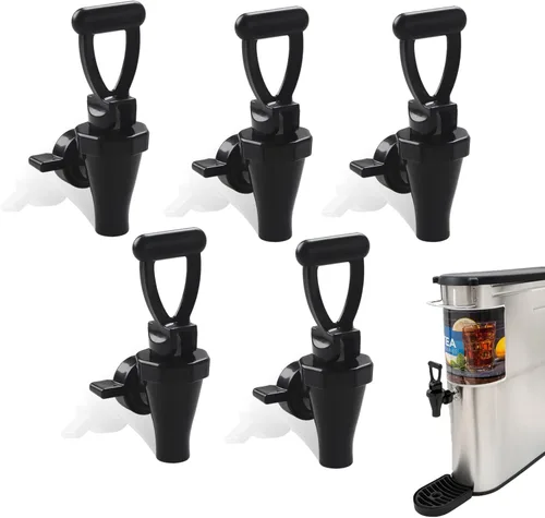 Vista 7 de Paquete de 2 grifos de repuesto 03260.0002 para dispensador de té, grifo reutilizable para urna de té con 2 tuercas de ala y 2 anillos en C por