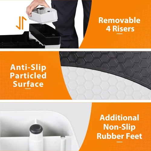 Vista 6 de Smartxchoices Plataforma escalonada de entrenamiento aeróbico de 30 pulgadas con elevadores ajustables de 4 a 6 a 8 pulgadas, entrenamiento