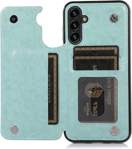 Vista 5 de Asuwish Funda de teléfono para Samsung Galaxy A14 5G con protector de pantalla de vidrio templado, tarjetero con soporte para tarjetero, soporte