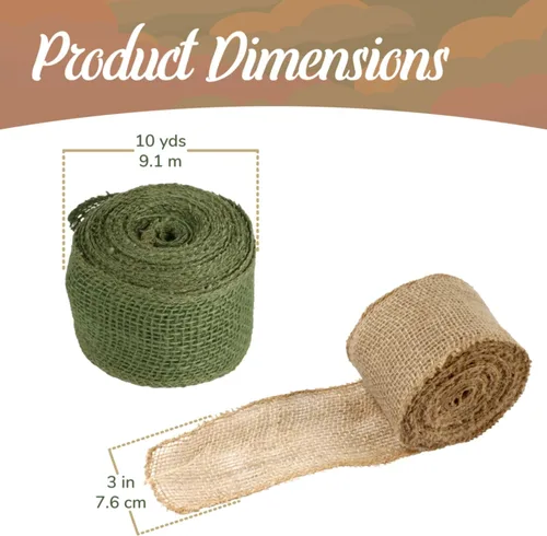 Vista 2 de JubileeYarn - Cinta de yute de arpillera para manualidades, 3 pulgadas x 10 yardas, color negro, 1 rollo