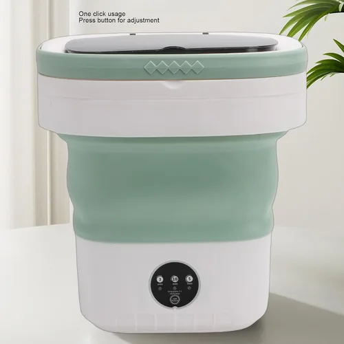 Vista 8 de Ymiko Lavadora portátil de 14 L, mini lavadora plegable compacta con motor sin escobillas y cesta deshidratante, para ropa interior, calcetines