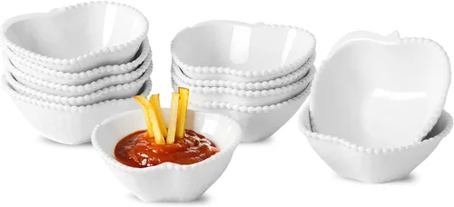 UIBFCWN Paquete de 12 cuencos de cerámica para salsa, platos de salsa de soja de 2 onzas, cuencos/platos de salsa blanca, cuencos para pellizcar,