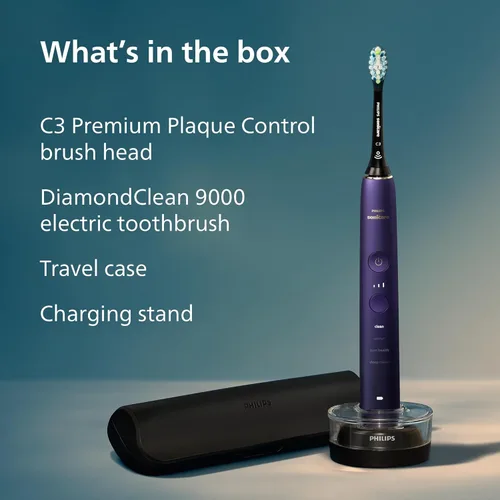Vista 8 de Philips Sonicare 9000 Edición Especial Cepillo de dientes recargable, Negro/Morado, HX9911/91