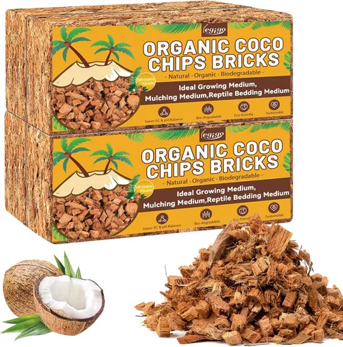 Vista 11 de Legigo Chips de fibra de coco de 1.1 libras para plantas - Ladrillo de chips de coco 100% orgánico, mezcla para macetas con bajo equilibrio EC y PH