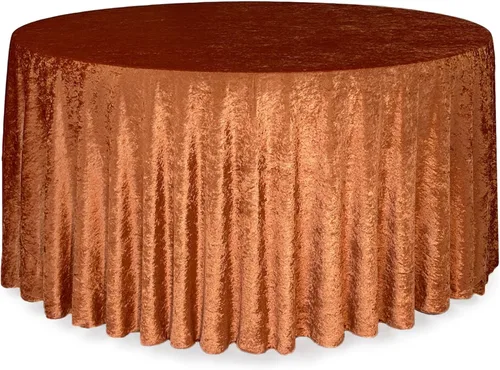 Vista 11 de YOUR CHAIR COVERS - Mantel redondo de terciopelo aplastado de 120 pulgadas para mesas redondas de 5 pies - Negro