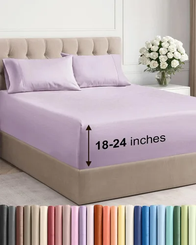 Vista 20 de Sábanas individuales de bolsillo extra profundo, sábanas transpirables y refrescantes de 3 piezas, juego de sábanas de lujo para hotel, suaves, sin