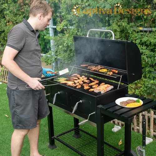 Vista 8 de Captiva Designs - Parrilla de carbón extra grande para barbacoa con área de cocción extragrande (794 pulgadas cuadradas), parrilla de cocina al aire