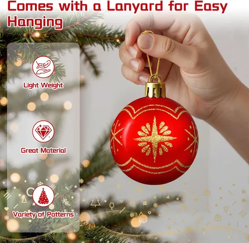Vista 3 de EverMerry 82 bolas de Navidad, adornos con cuerdas para colgar para decoración de árbol de Navidad, deliciosas decoraciones de Navidad
